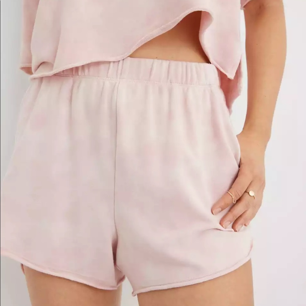 Aerie sunset Terry fleece high waisted shorts - Picture 1 of 5
